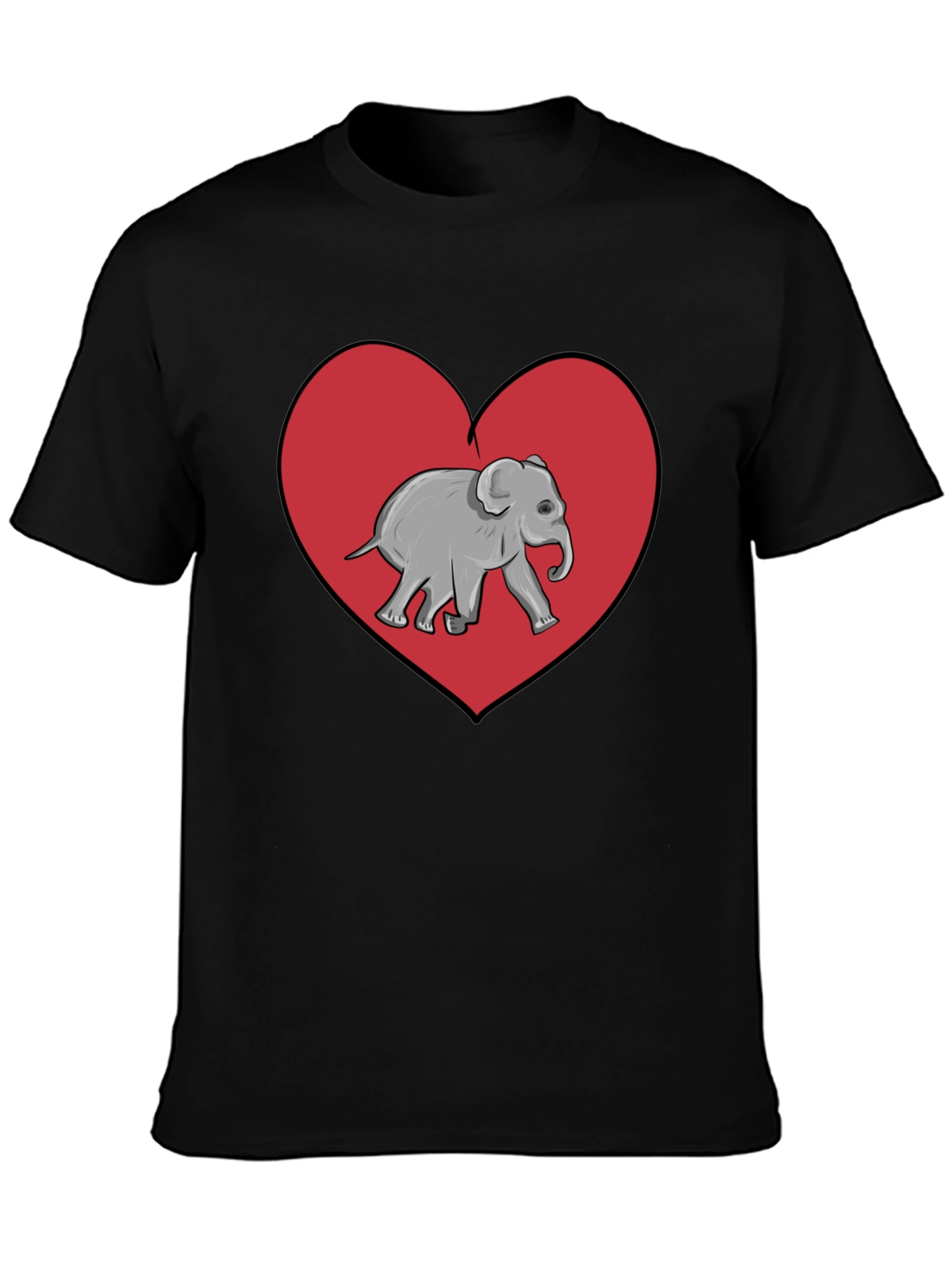 Elephant Heart Graphic Tee - Black