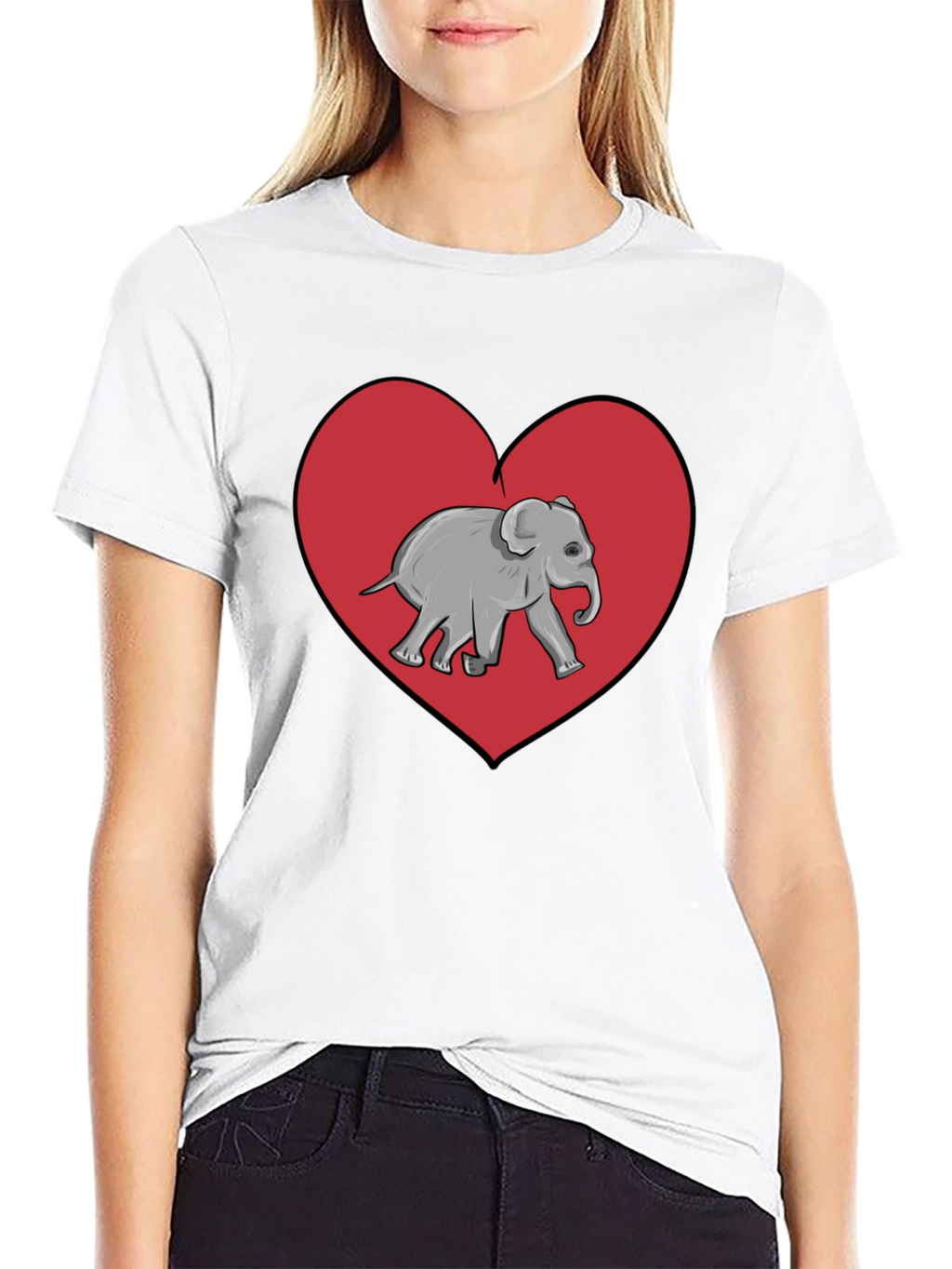 Elephant Heart Graphic Tee - Black