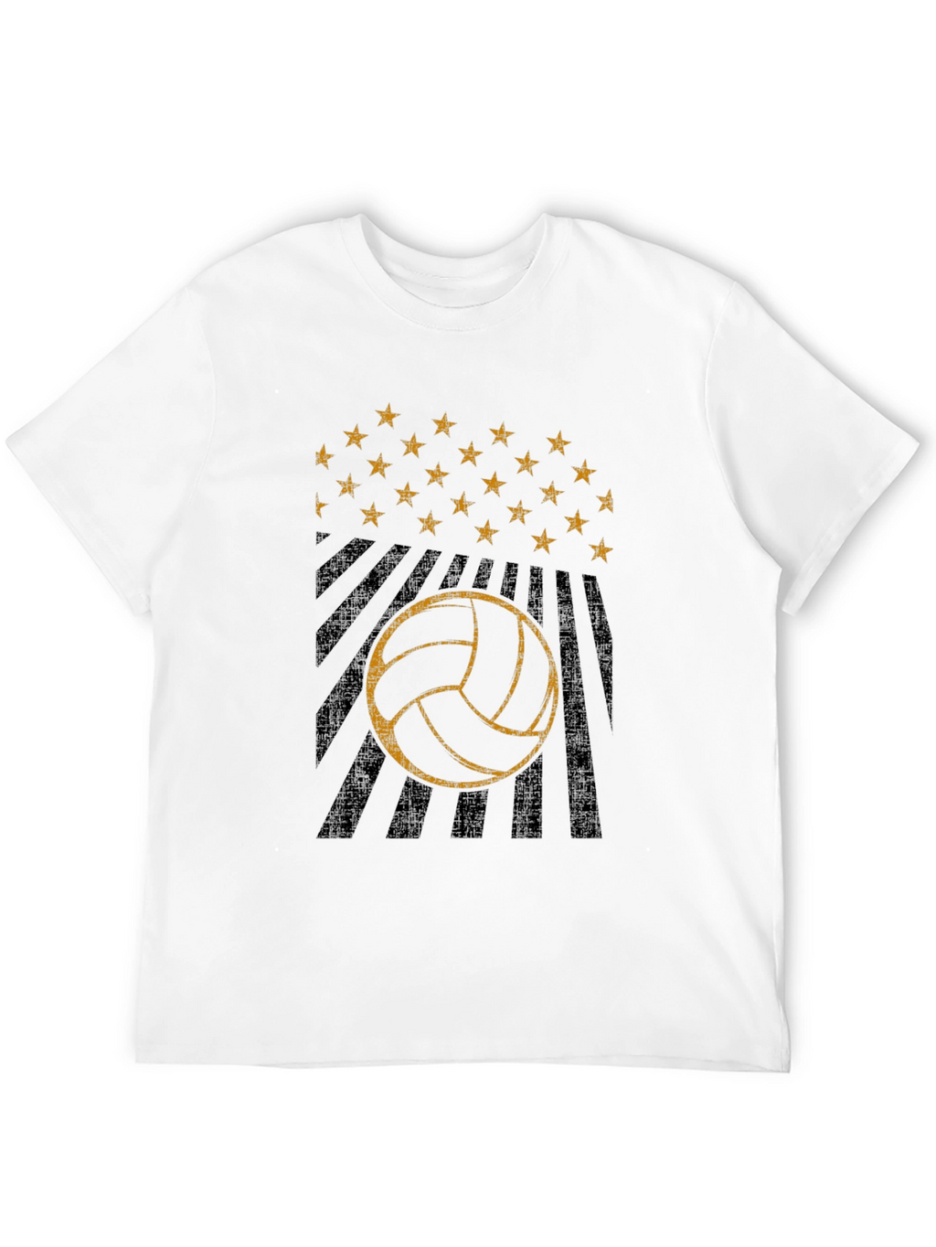 Volleyball Graphic Tee - Stars and Stripes Design