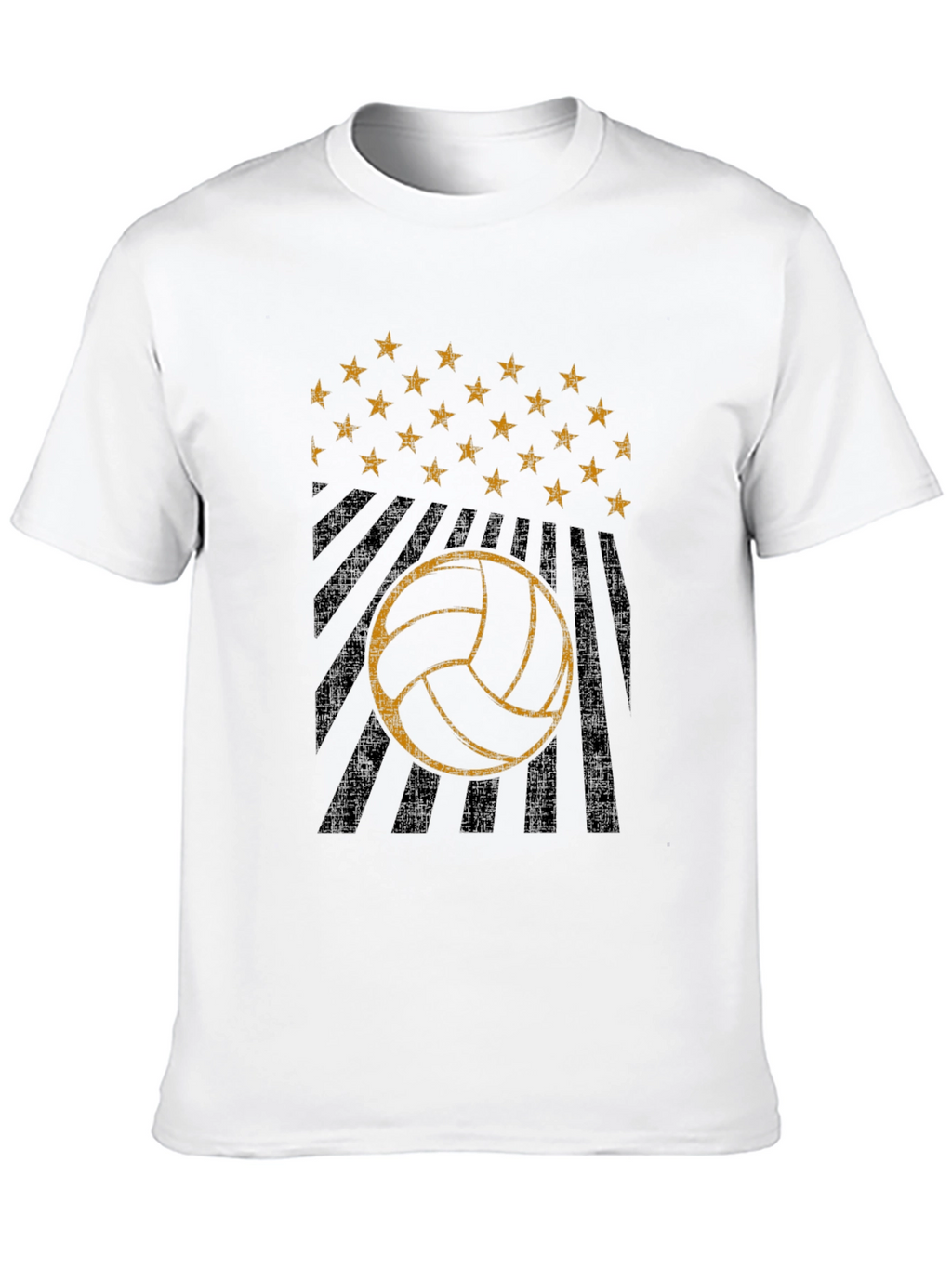 Volleyball Graphic Tee - Stars and Stripes Design