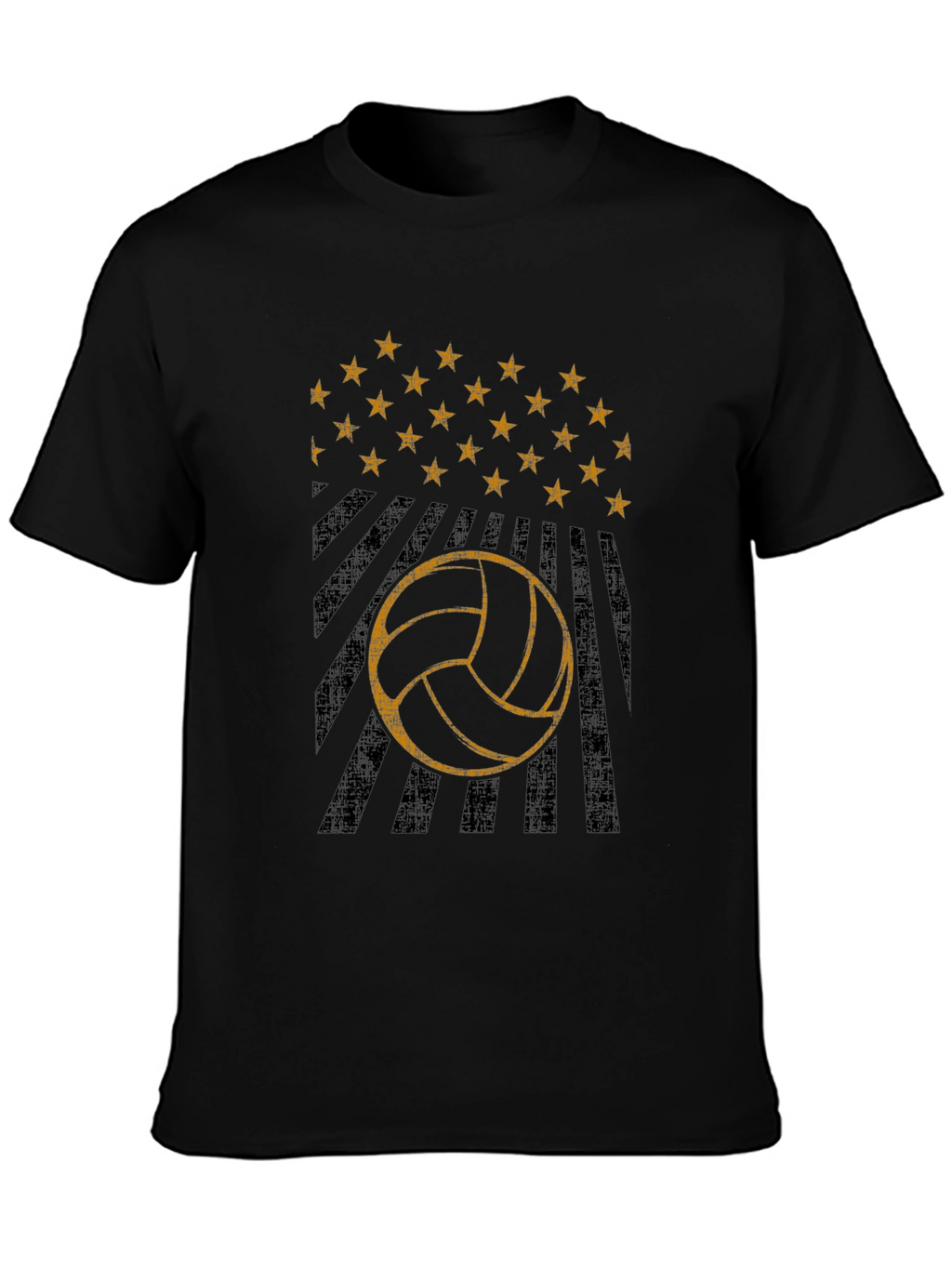 Volleyball Graphic Tee - Stars and Stripes Design
