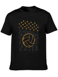 Volleyball Graphic Tee - Stars and Stripes Design
