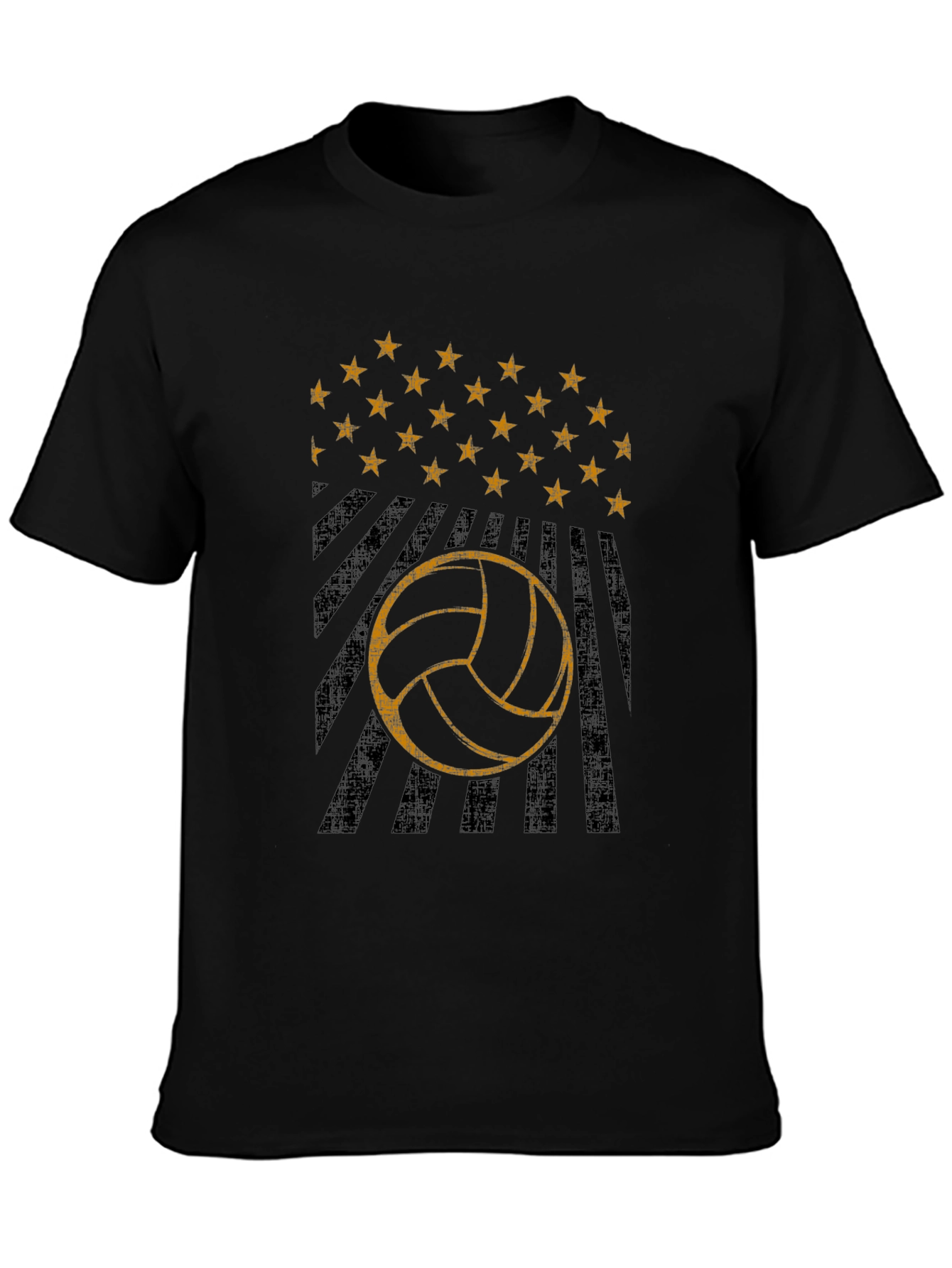 Volleyball Graphic Tee - Stars and Stripes Design