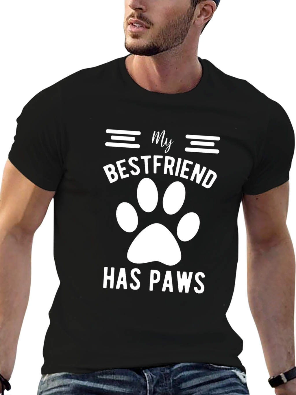 My Bestfriend Has Paws Black T-Shirt