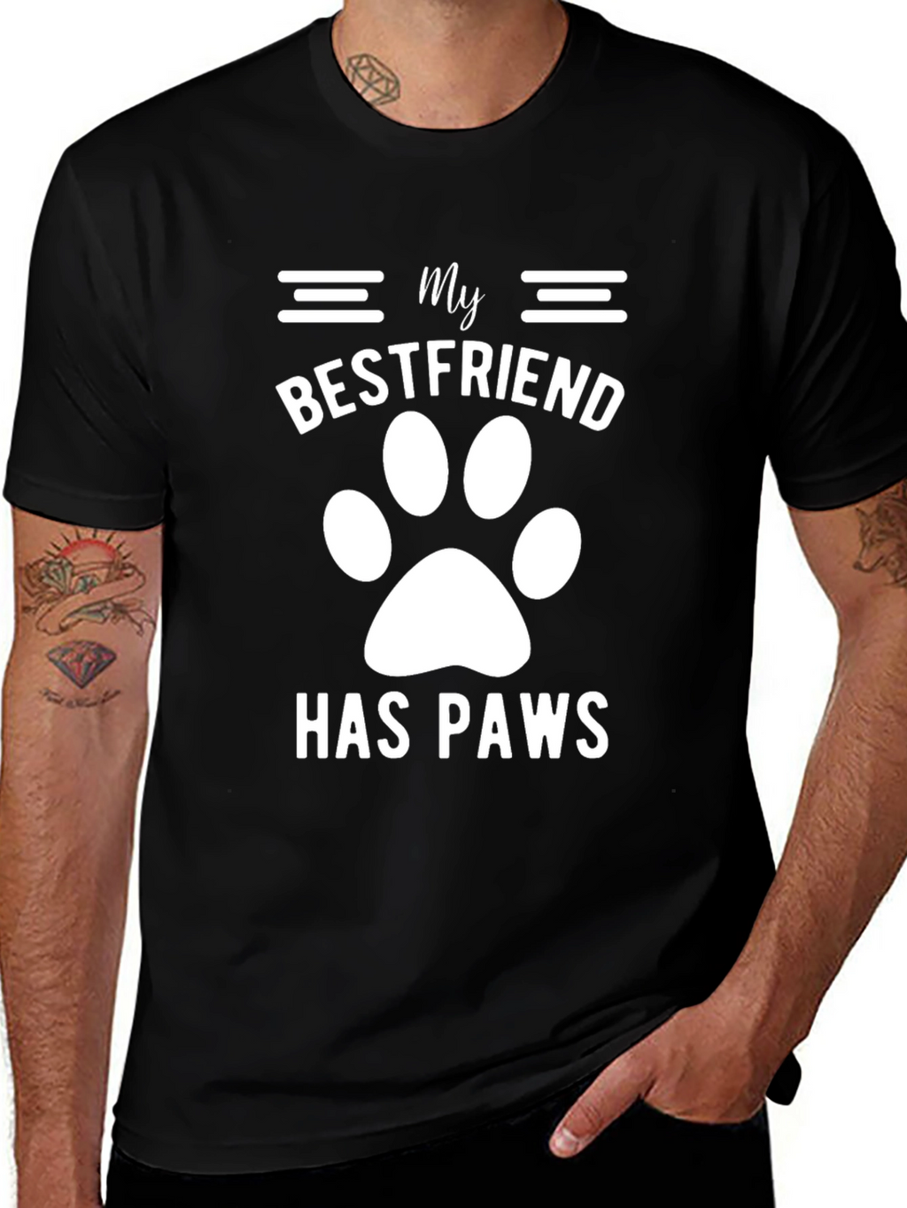 My Bestfriend Has Paws Black T-Shirt