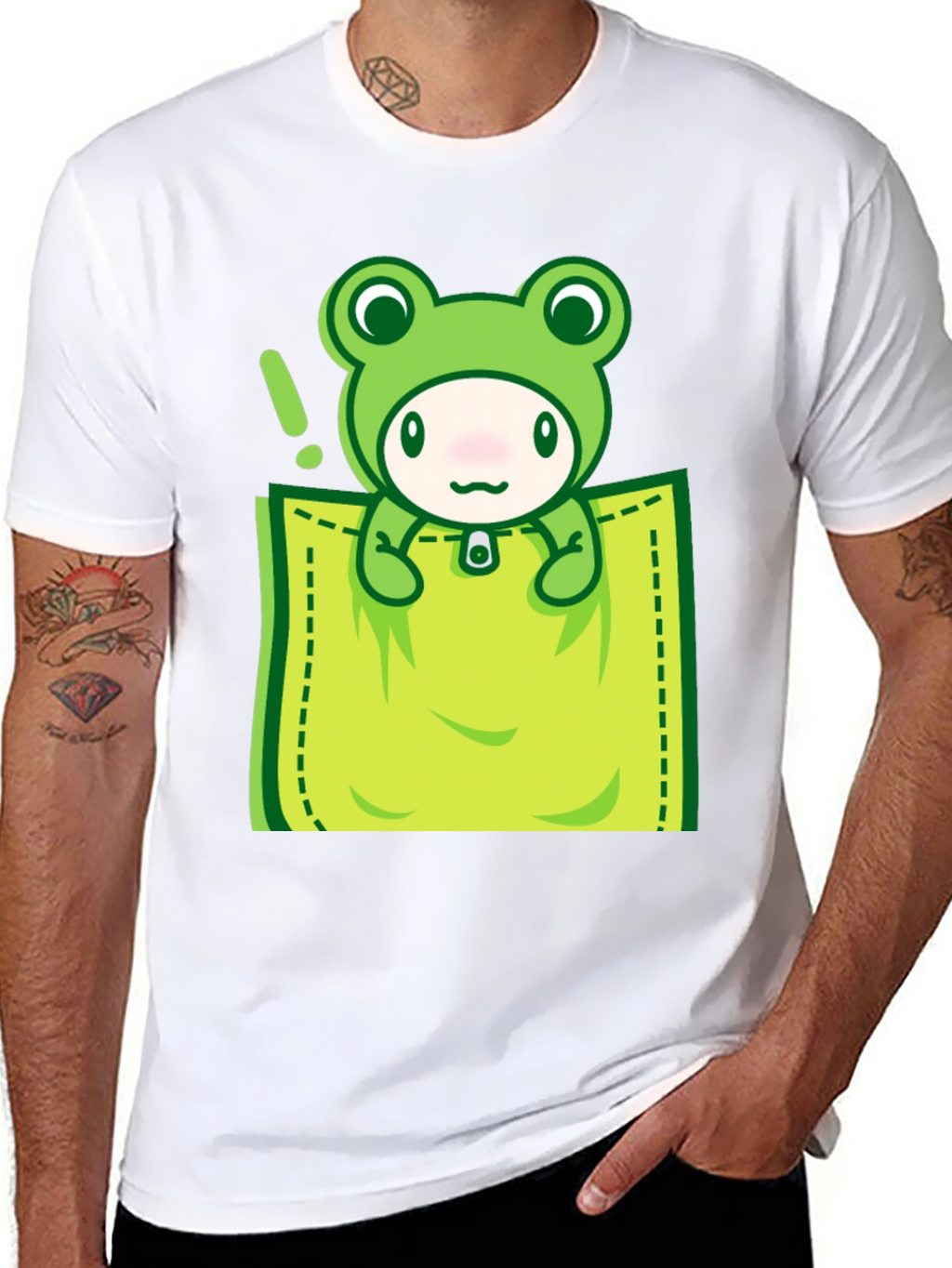 Cute Frog Pocket T-Shirt - Fun Graphic Tee