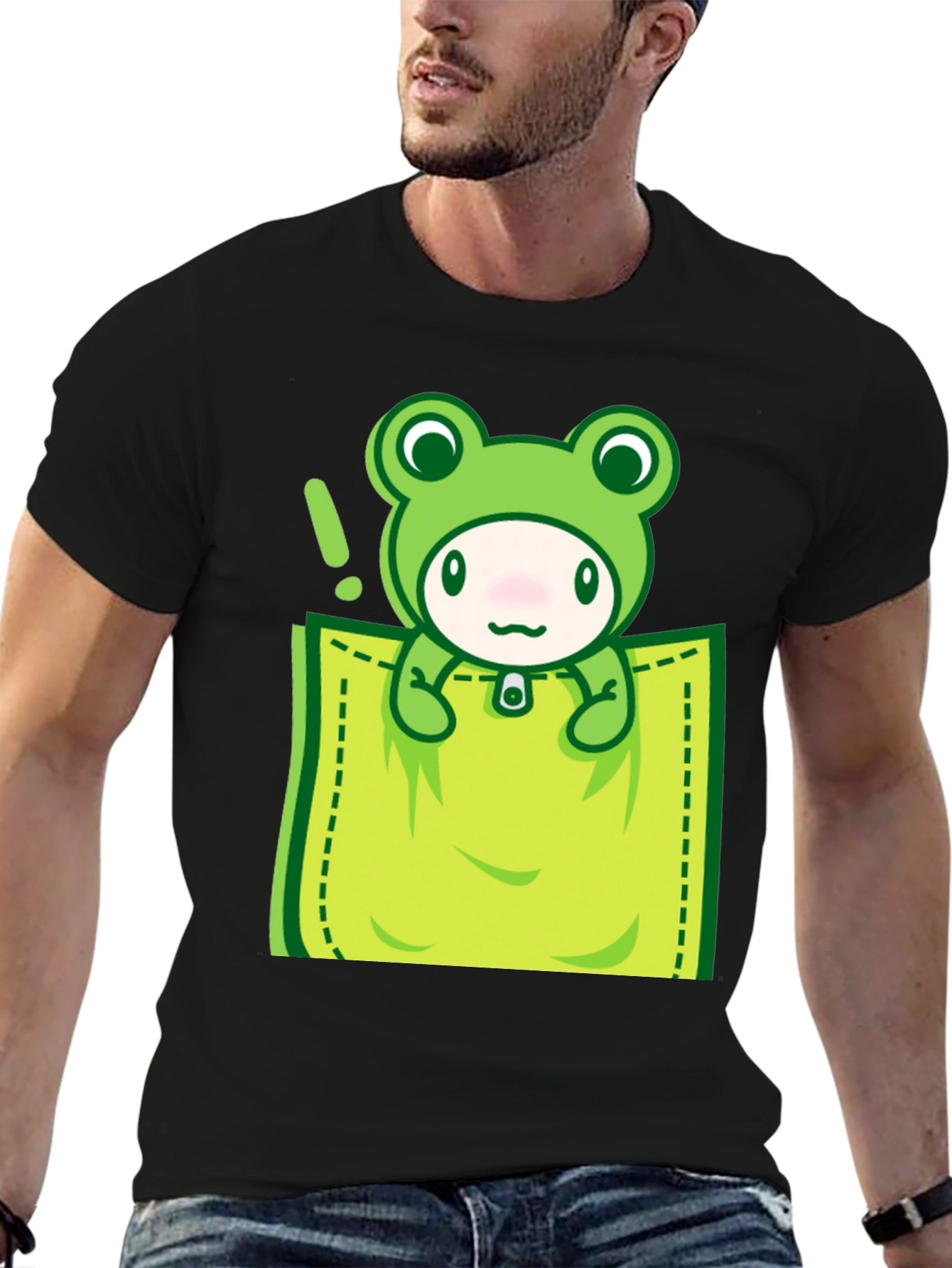 Cute Frog Pocket T-Shirt - Fun Graphic Tee