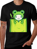 Cute Frog Pocket T-Shirt - Fun Graphic Tee