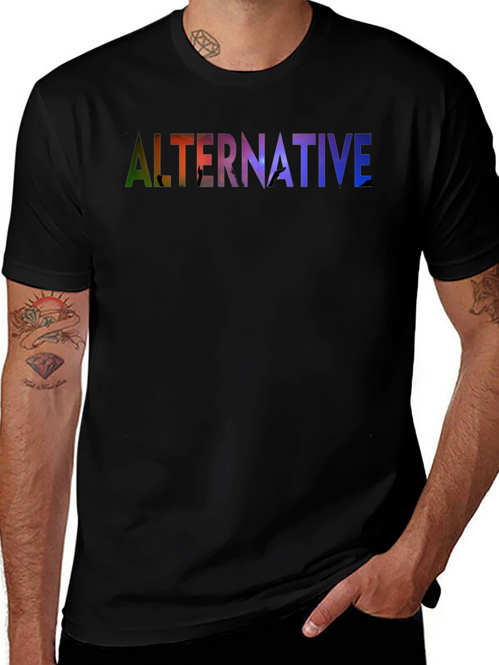 Alternative Graphic Print Black T-Shirt