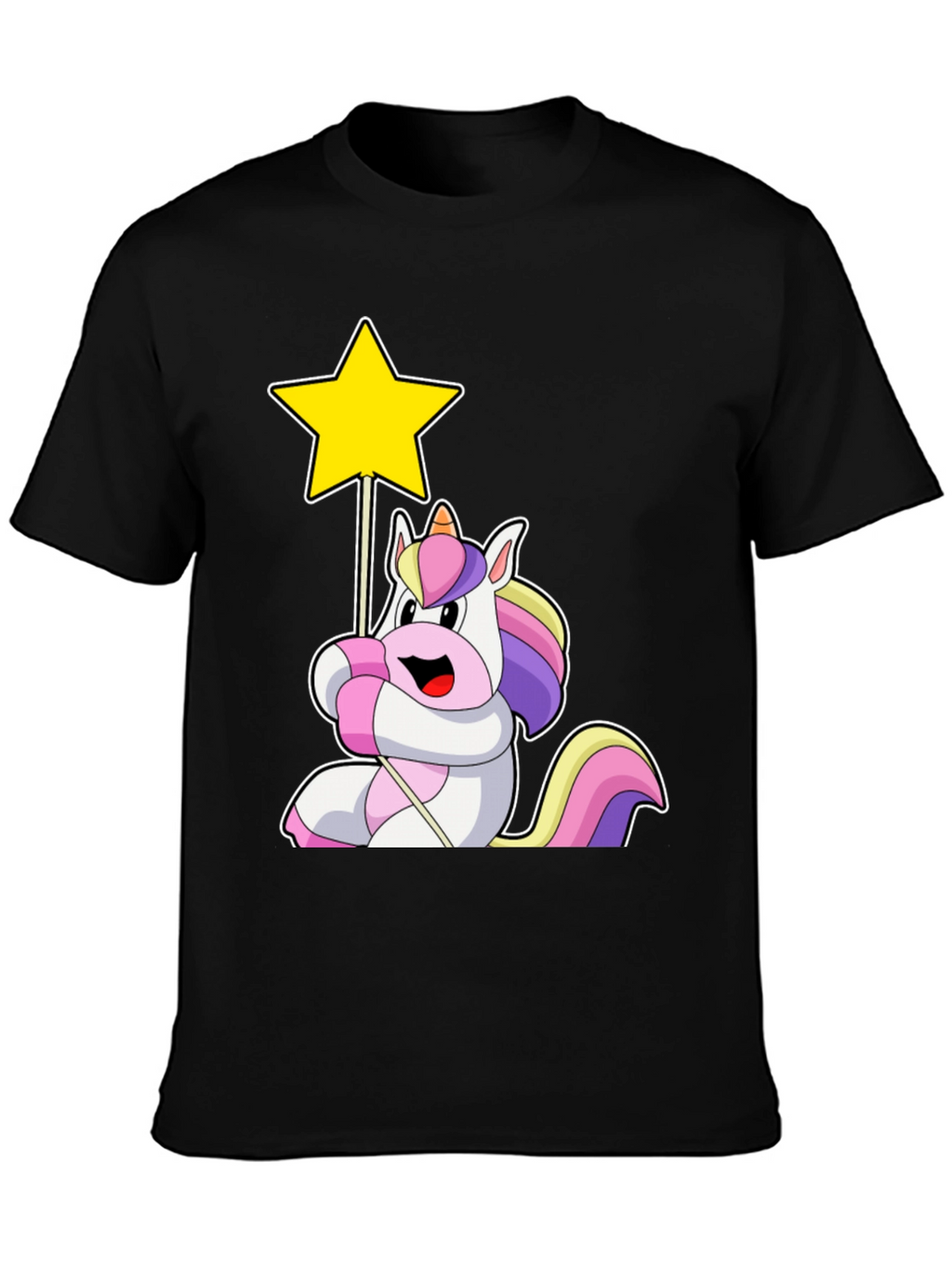 Unicorn Star Black T-Shirt