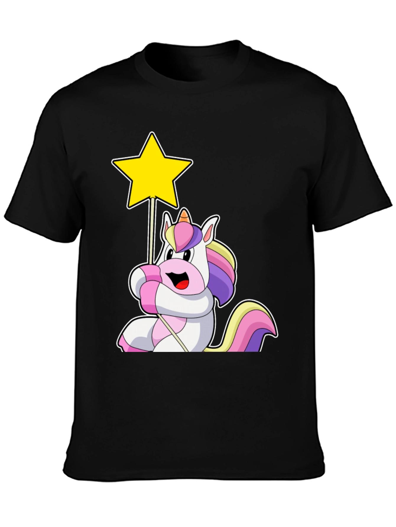 Unicorn Star Black T-Shirt