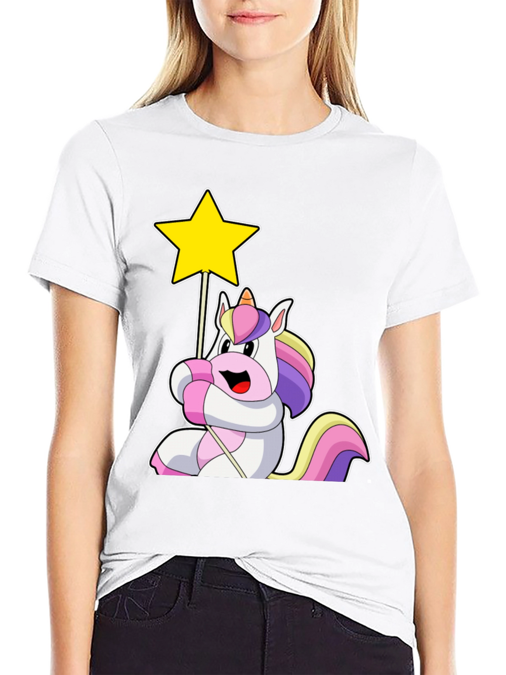 Unicorn Star Black T-Shirt
