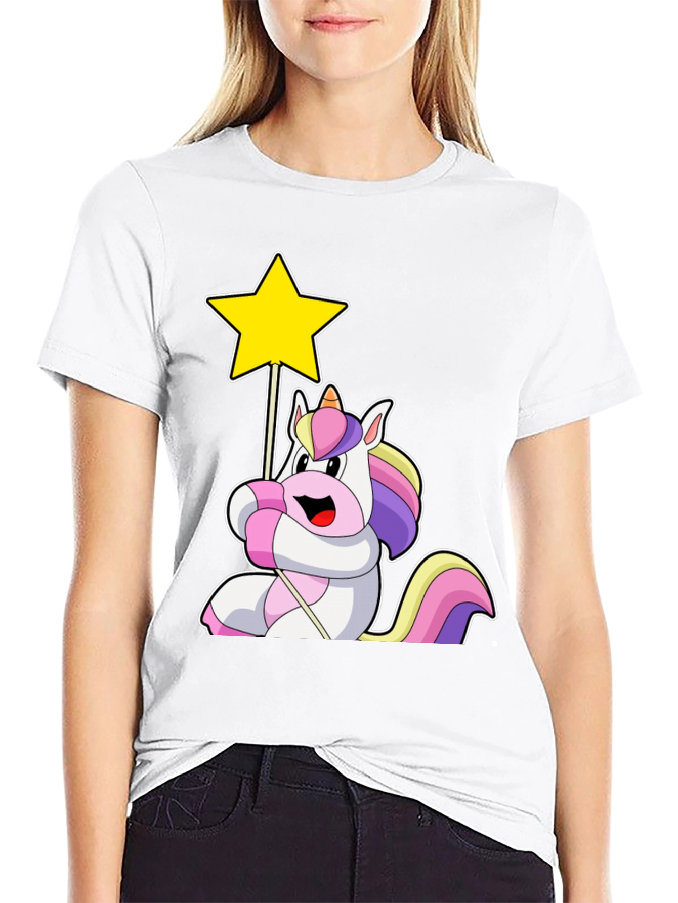 Unicorn Star Black T-Shirt