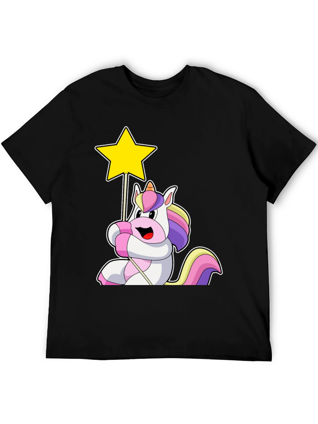 Unicorn Star Black T-Shirt