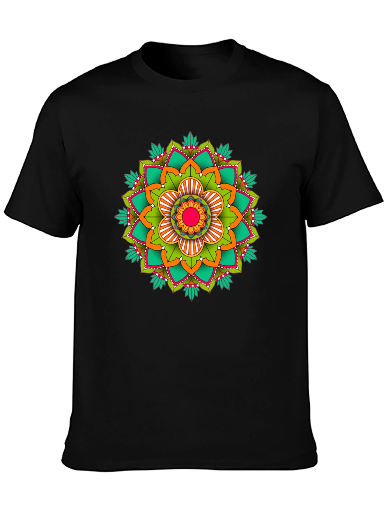Mandala Graphic Print Black T-Shirt