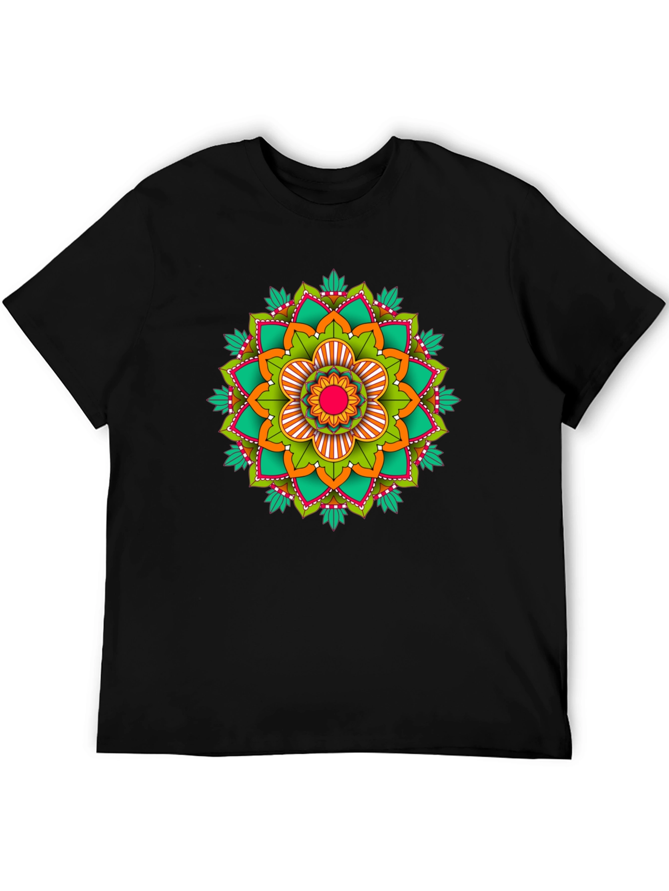 Mandala Graphic Print Black T-Shirt