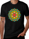 Mandala Graphic Print Black T-Shirt