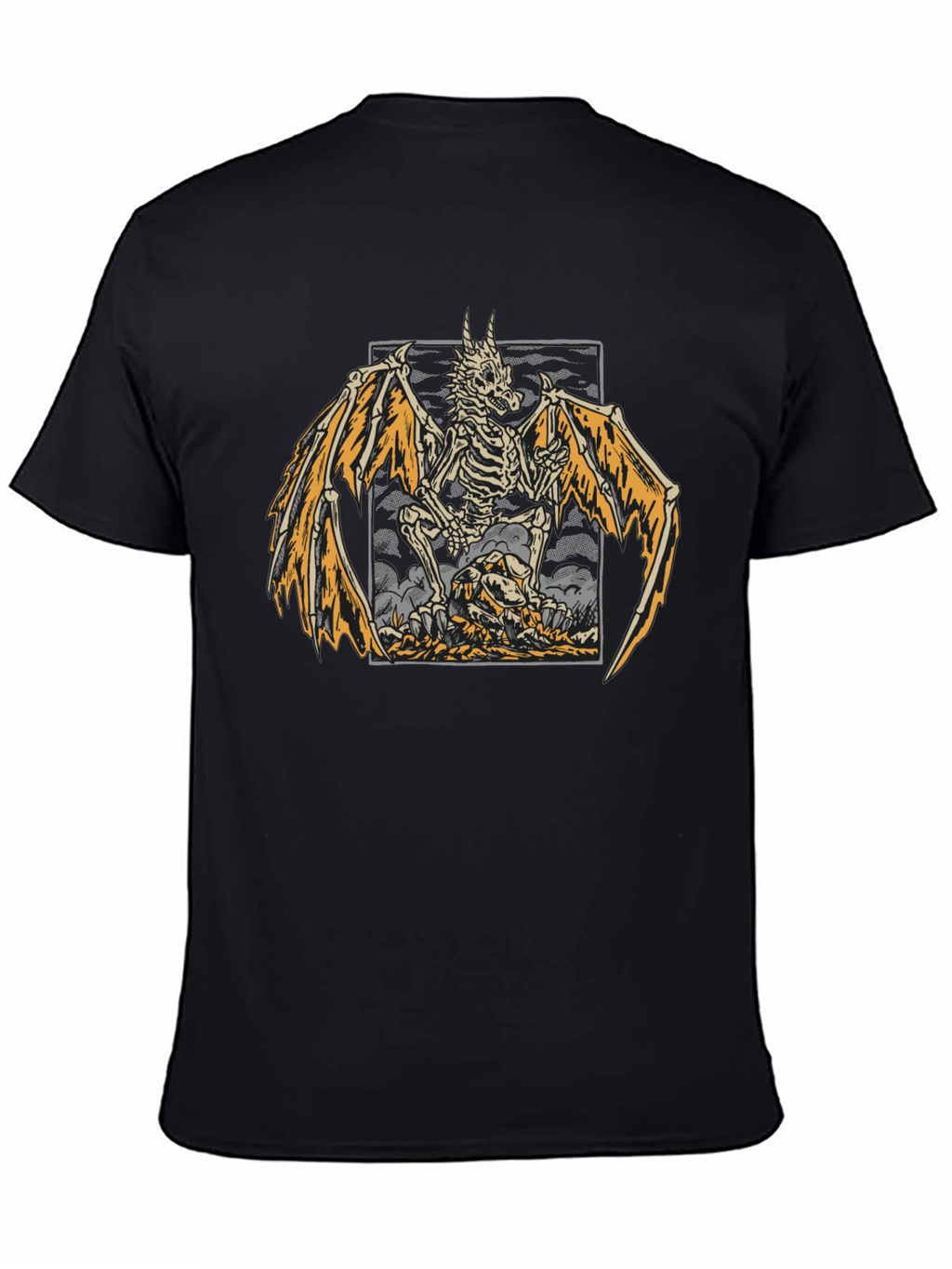 Skeleton Dragon Graphic Print T-Shirt