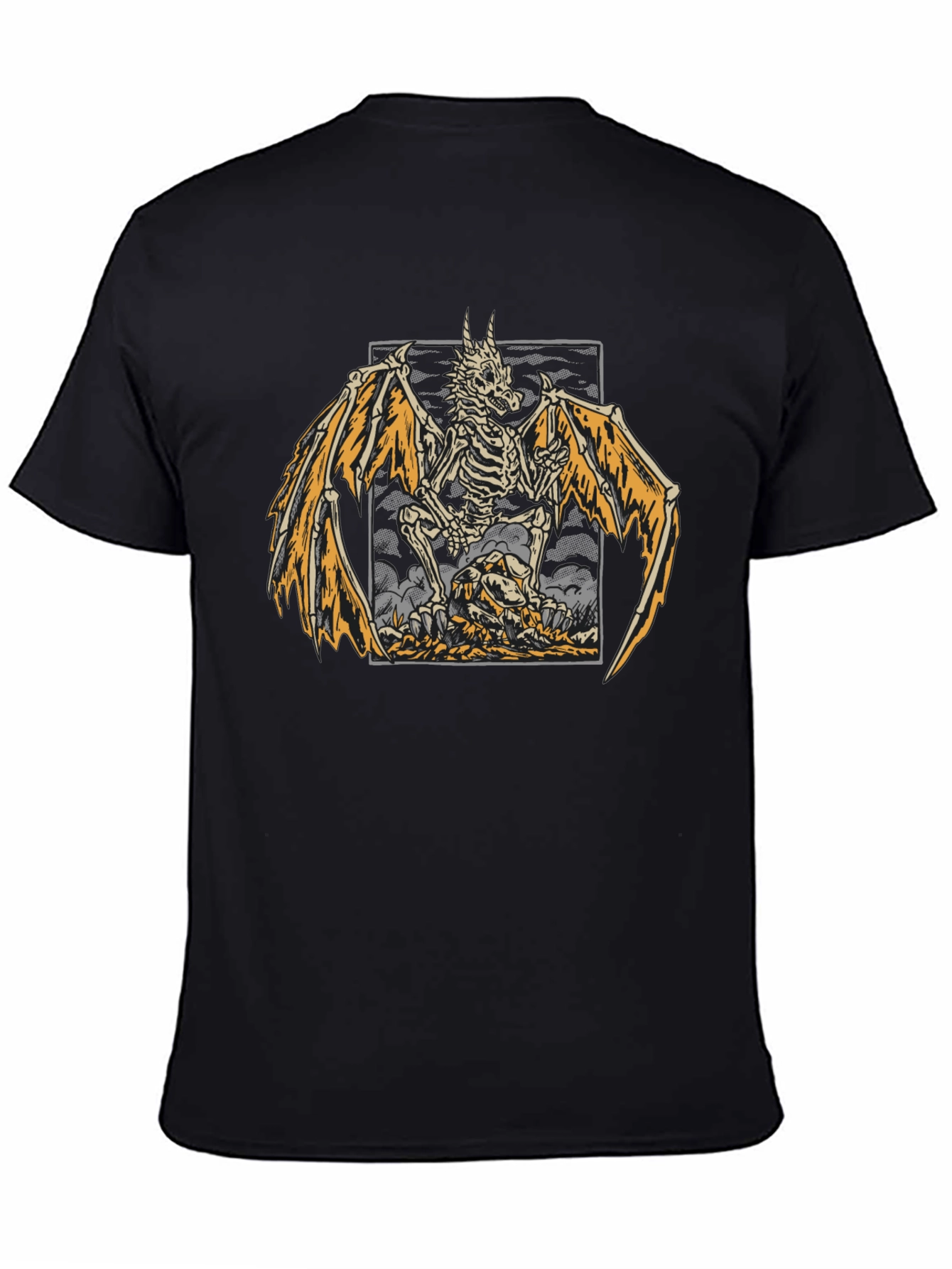 Skeleton Dragon Graphic Print T-Shirt