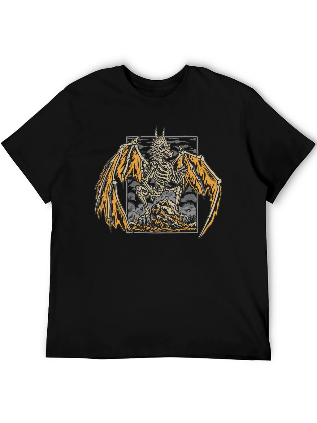 Skeleton Dragon Graphic Print T-Shirt