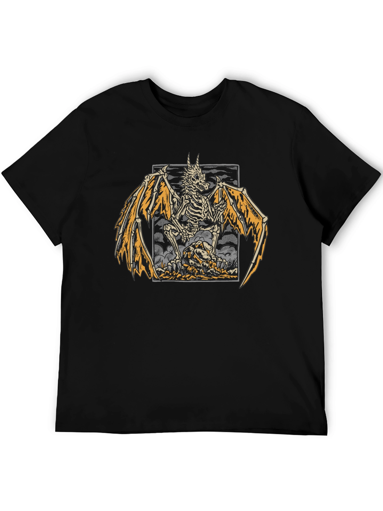 Skeleton Dragon Graphic Print T-Shirt