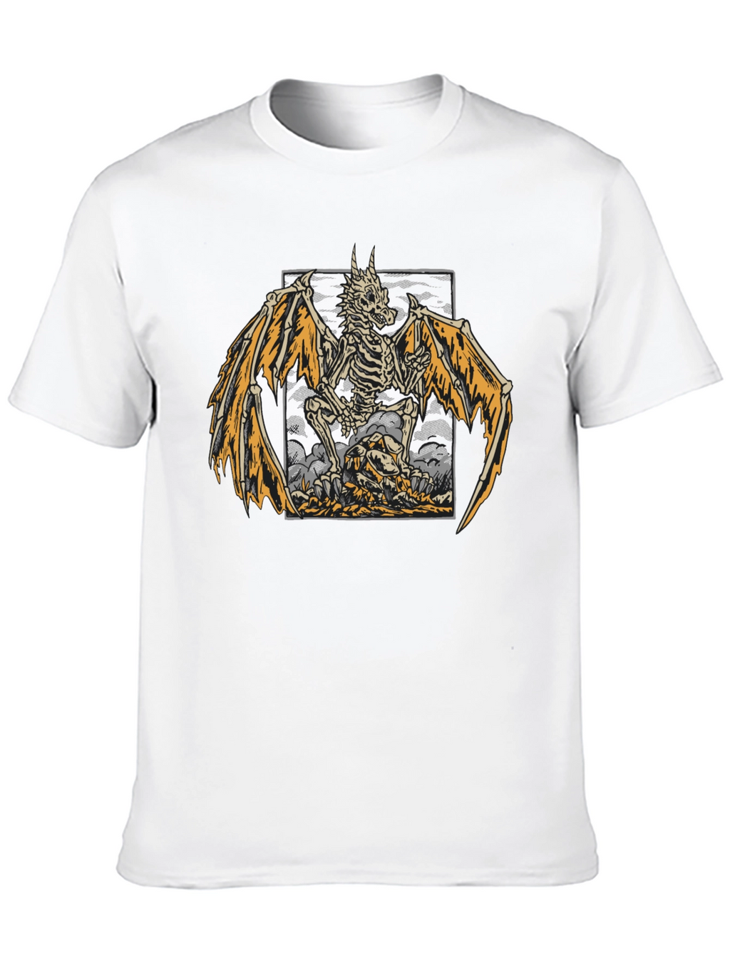 Skeleton Dragon Graphic Print T-Shirt