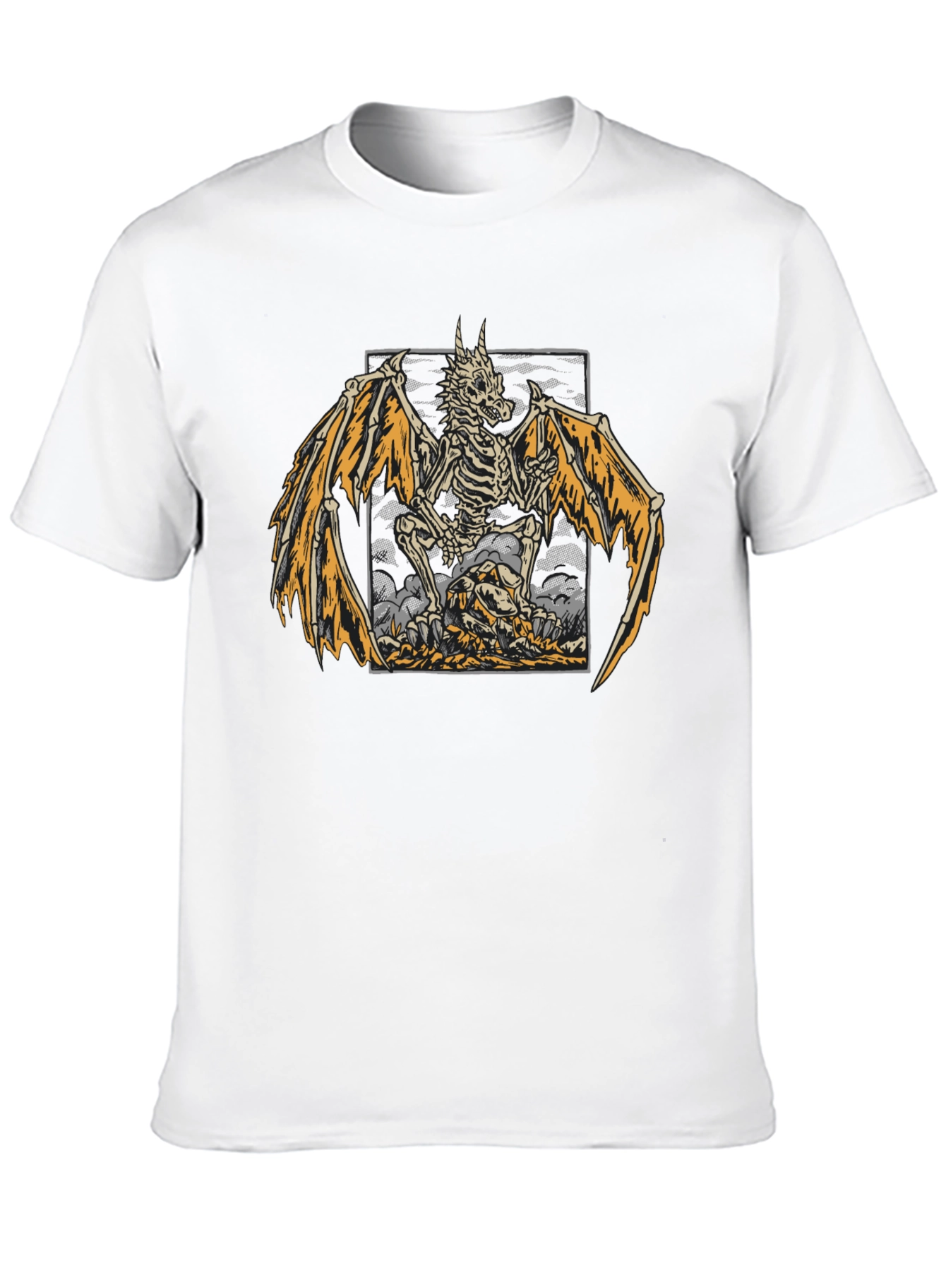 Skeleton Dragon Graphic Print T-Shirt