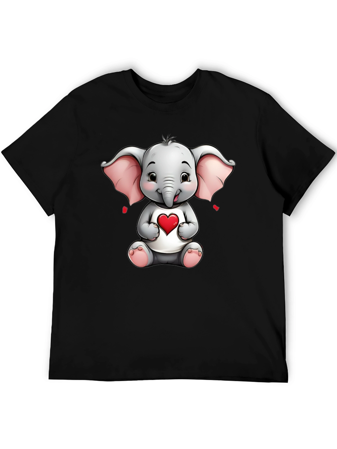 Cute Elephant with Heart Graphic Tee