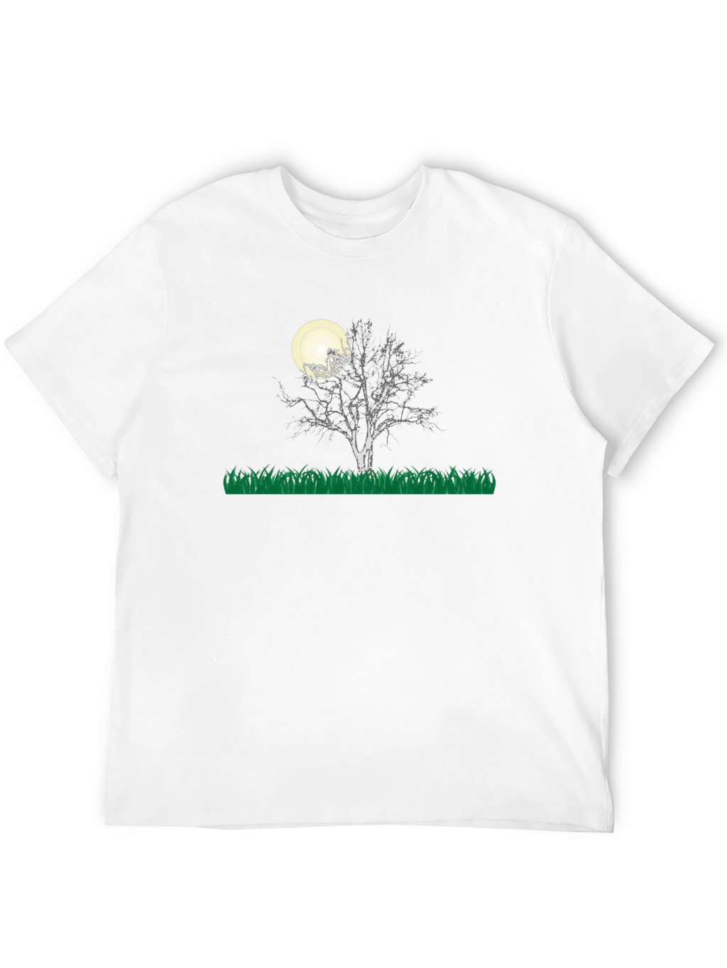 Moonlit Tree Graphic Tee - Black Cotton Blend