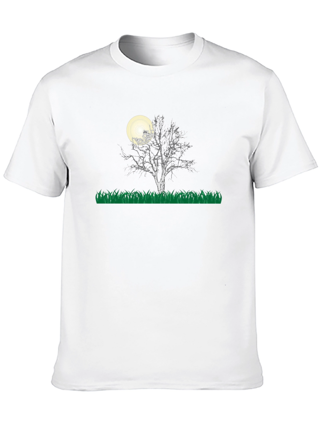 Moonlit Tree Graphic Tee - Black Cotton Blend