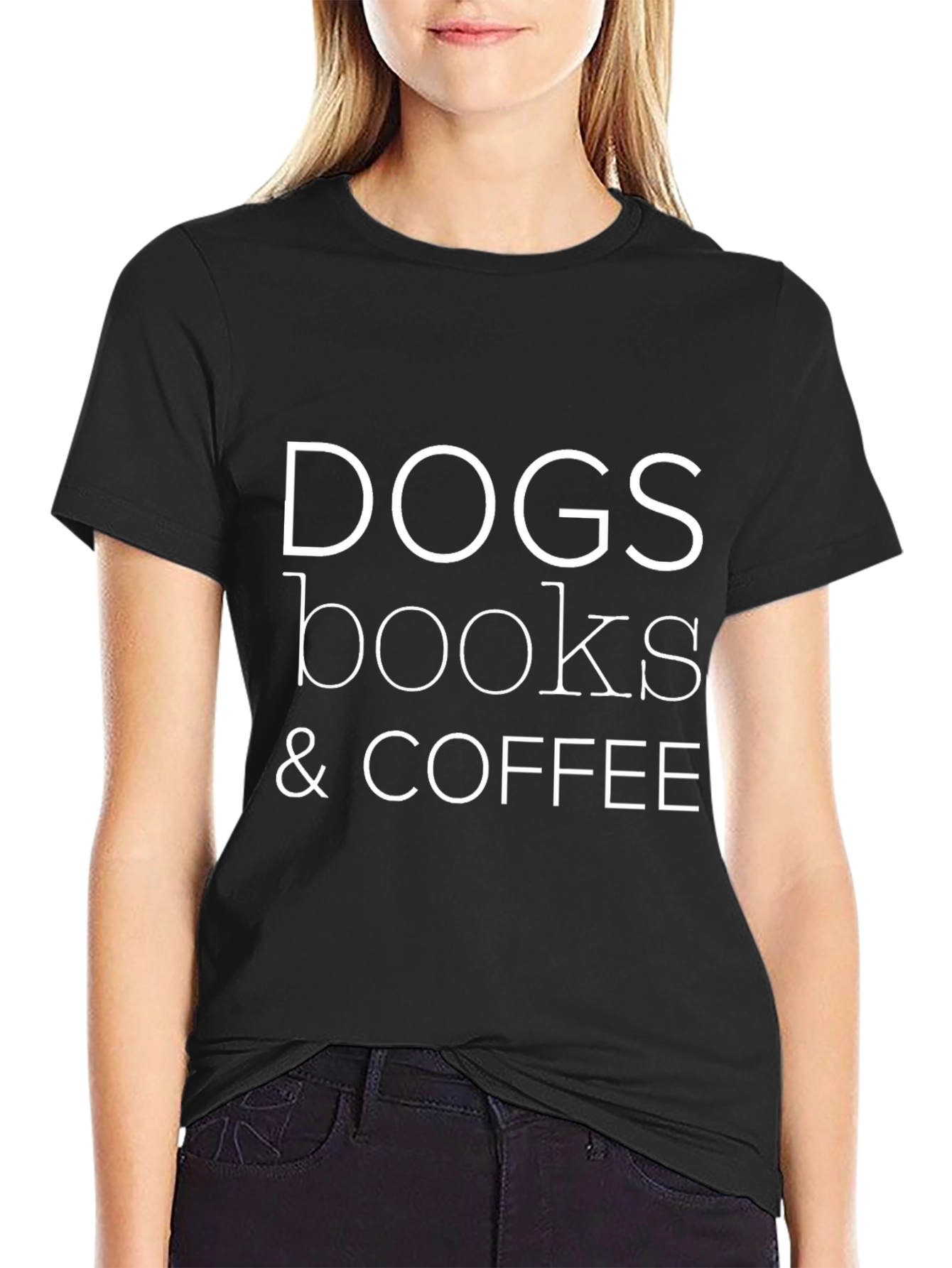 Dogs Books & Coffee Graphic T-Shirt