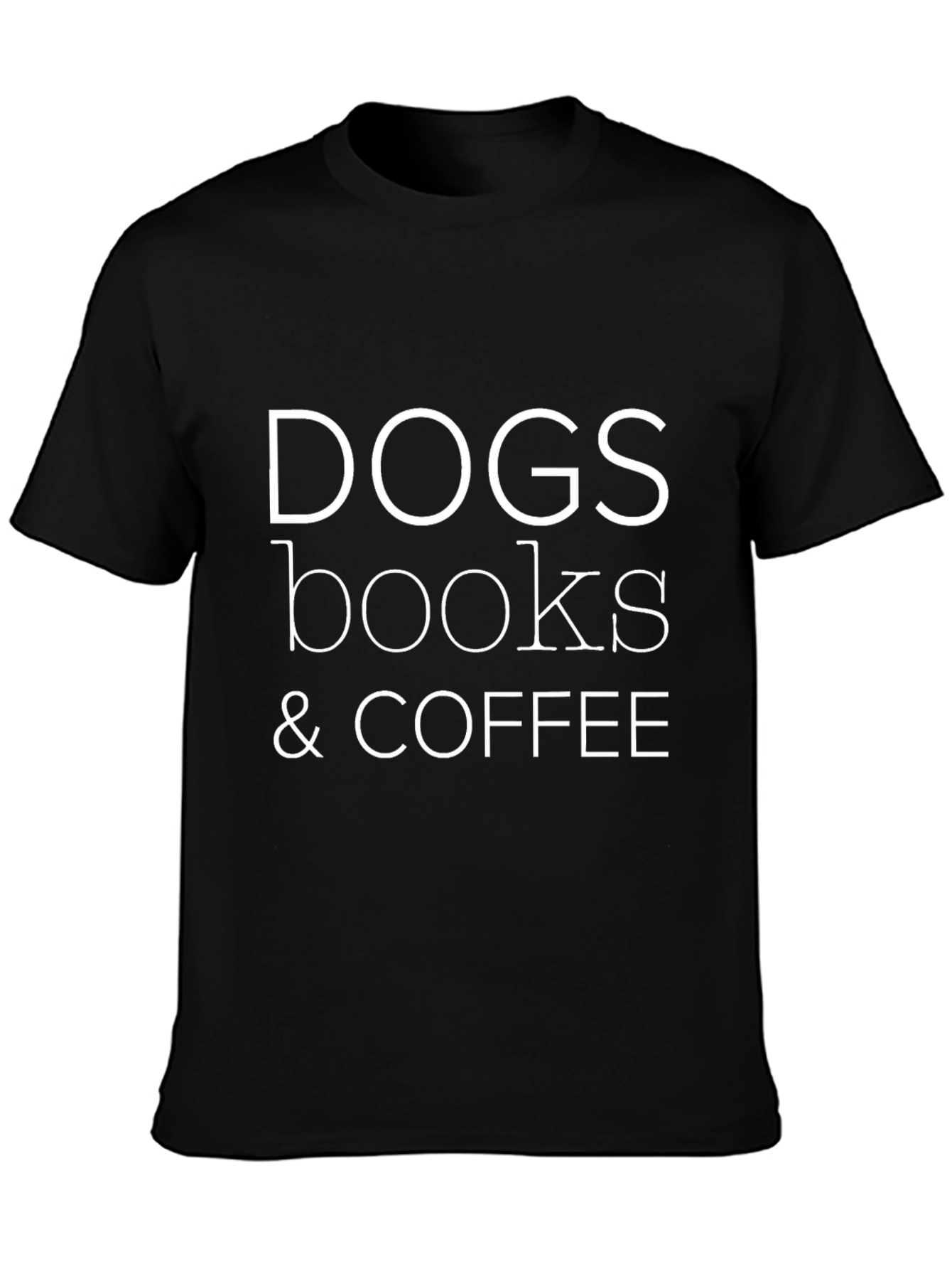 Dogs Books & Coffee Graphic T-Shirt