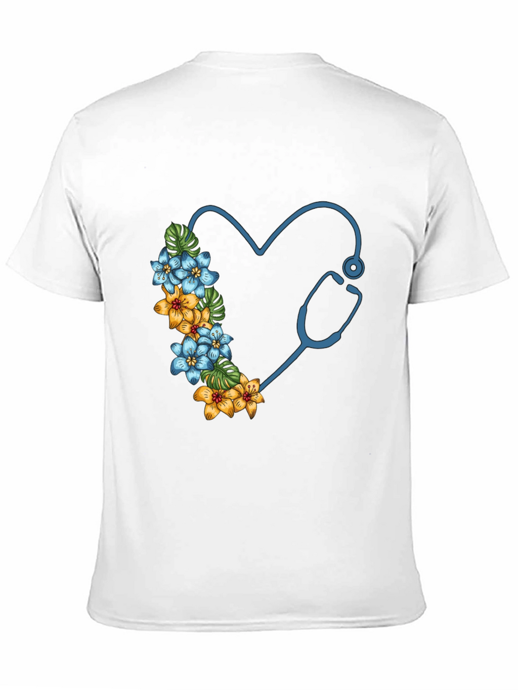 Floral Stethoscope Heart Graphic Tee