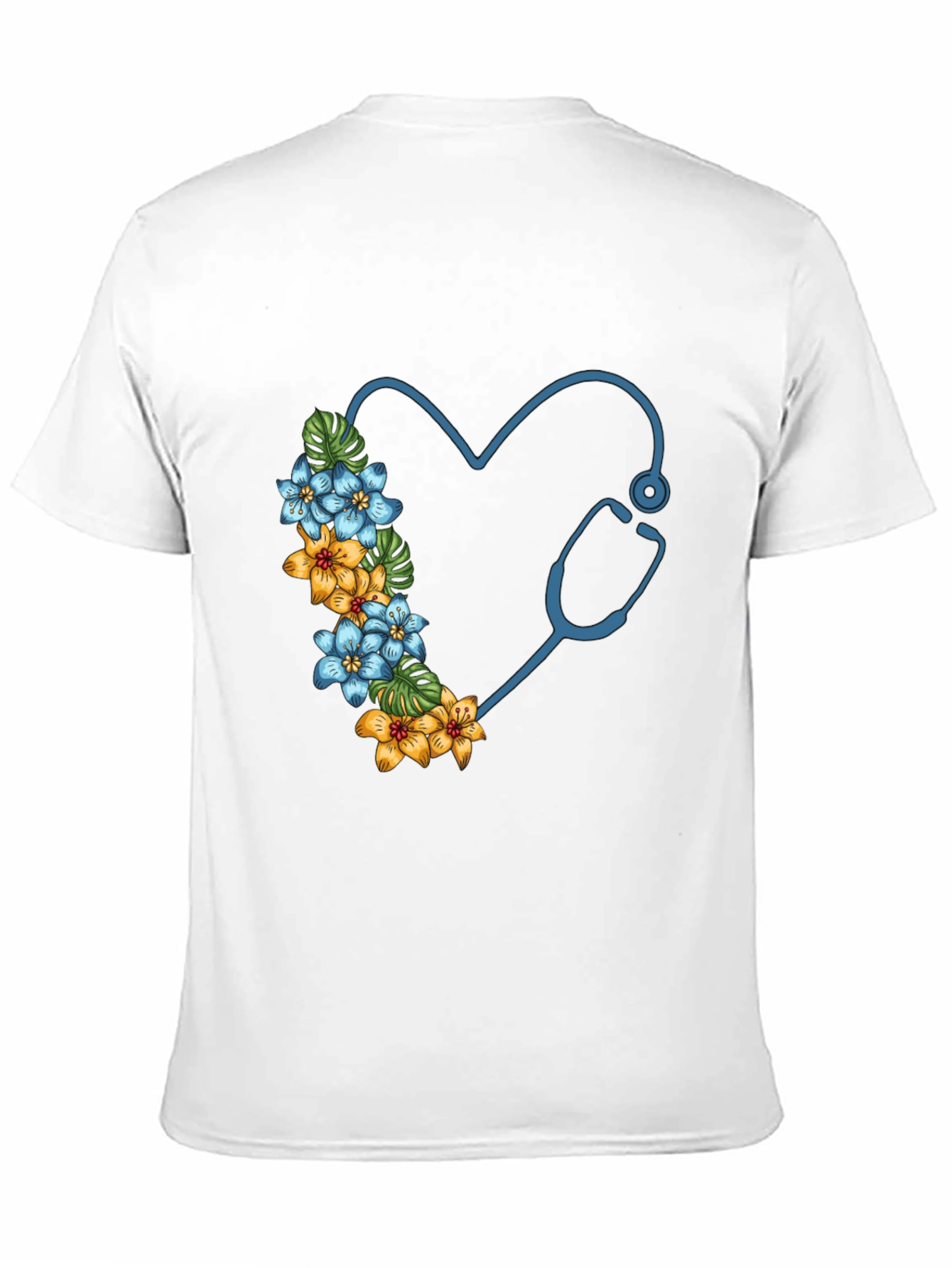 Floral Stethoscope Heart Graphic Tee