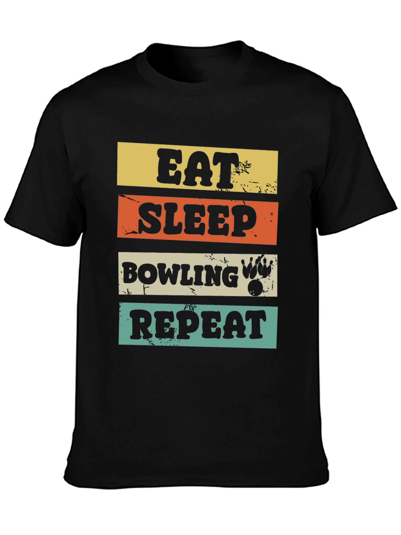 Eat Sleep Bowling Repeat Graphic Tee