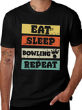 Eat Sleep Bowling Repeat Graphic Tee