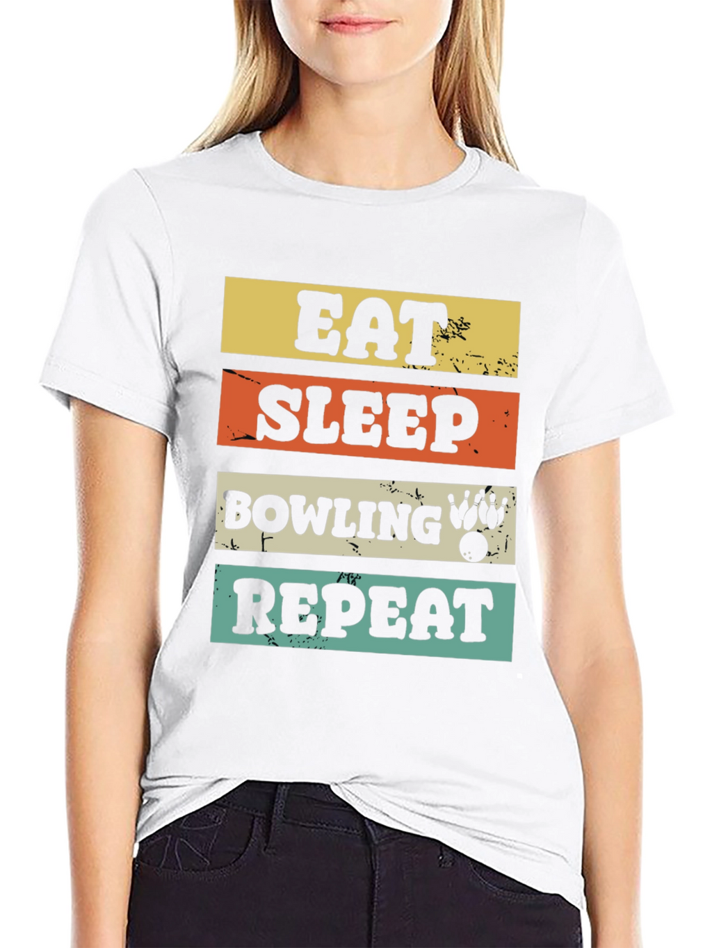 Eat Sleep Bowling Repeat Graphic Tee