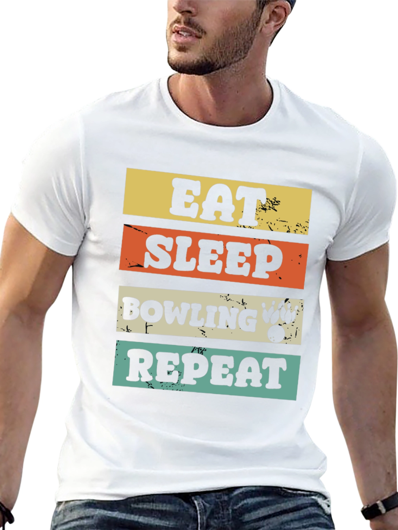 Eat Sleep Bowling Repeat Graphic Tee