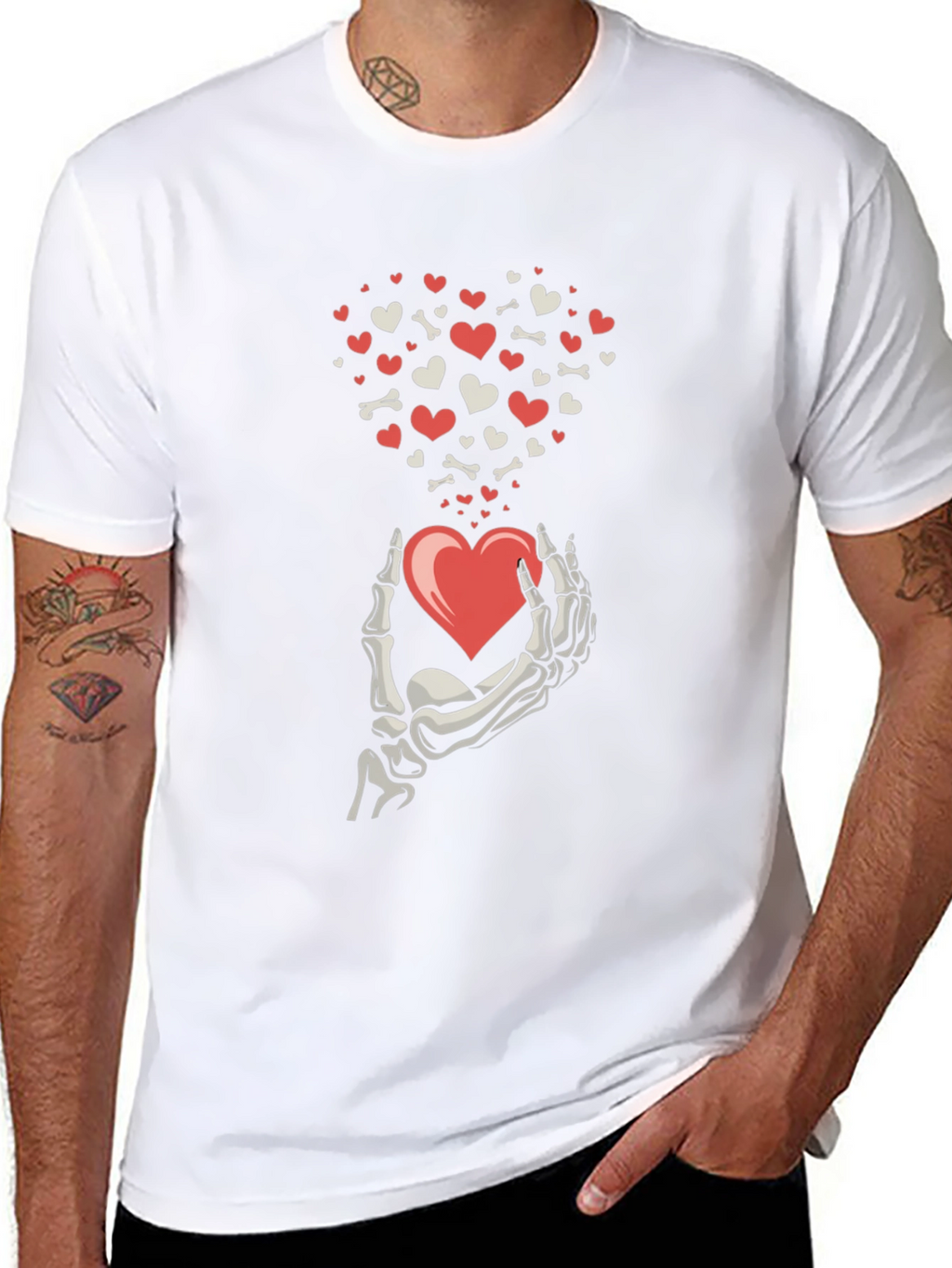 Skeleton Hand Heart T-Shirt - Valentines Day
