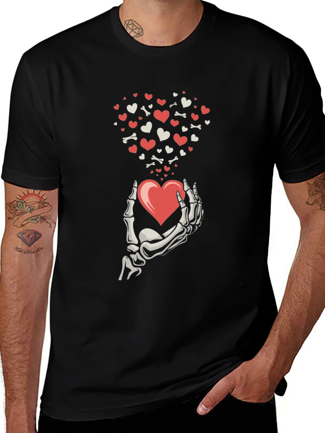 Skeleton Hand Heart T-Shirt - Valentines Day