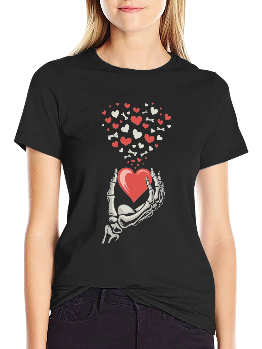 Skeleton Hand Heart T-Shirt - Valentines Day