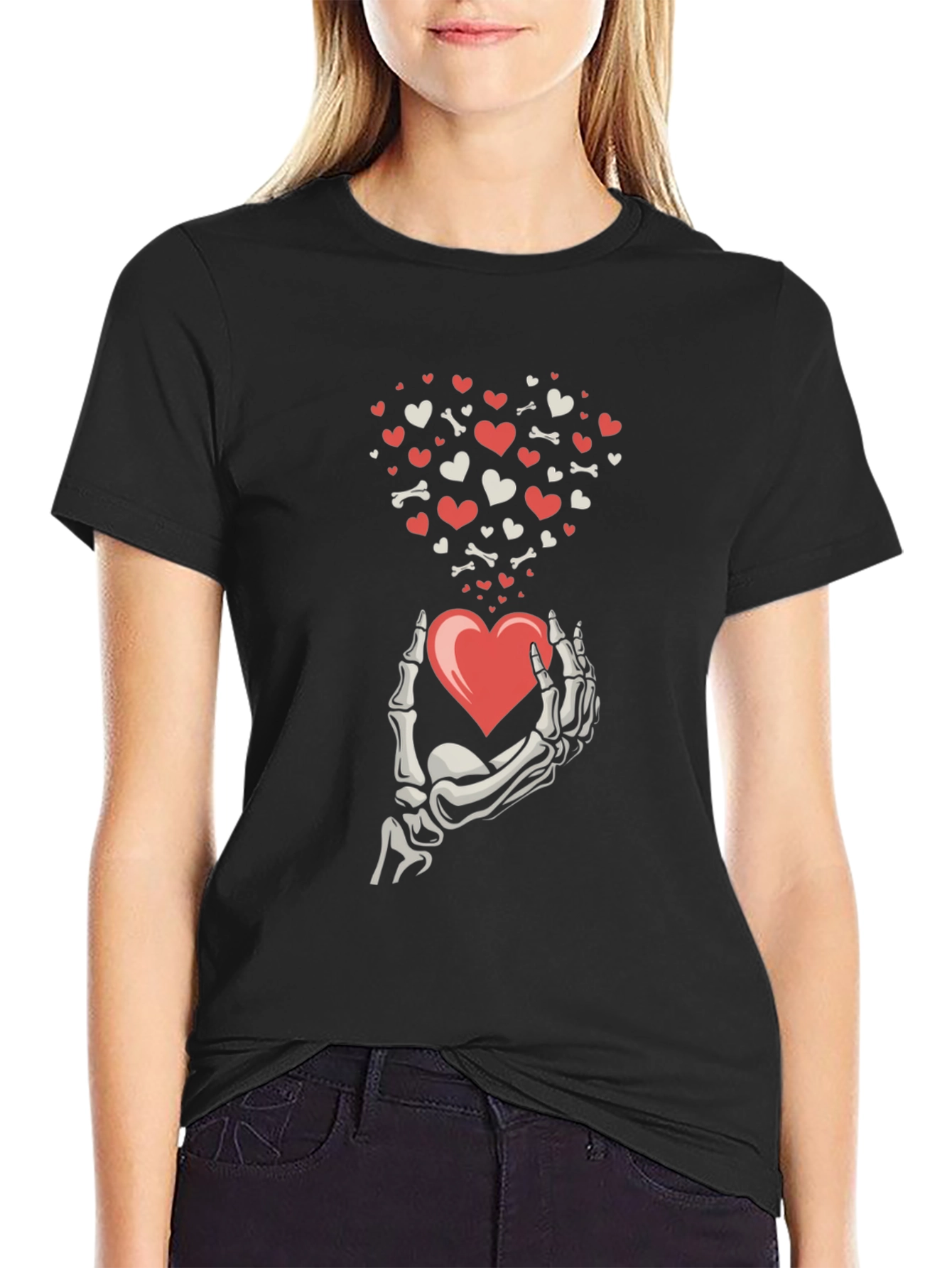 Skeleton Hand Heart T-Shirt - Valentines Day