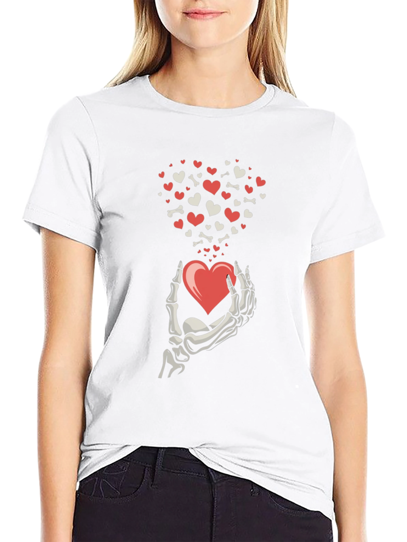 Skeleton Hand Heart T-Shirt - Valentines Day