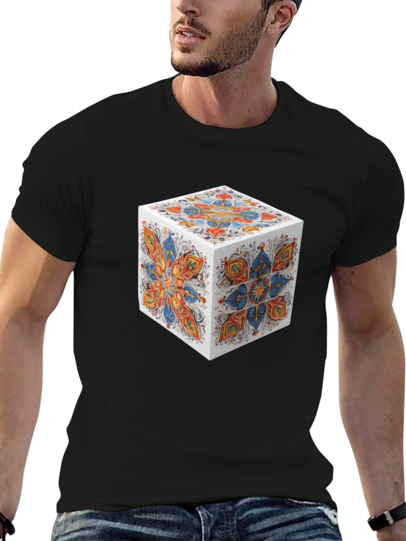 Abstract Cube Graphic T-Shirt - Modern Art Tee