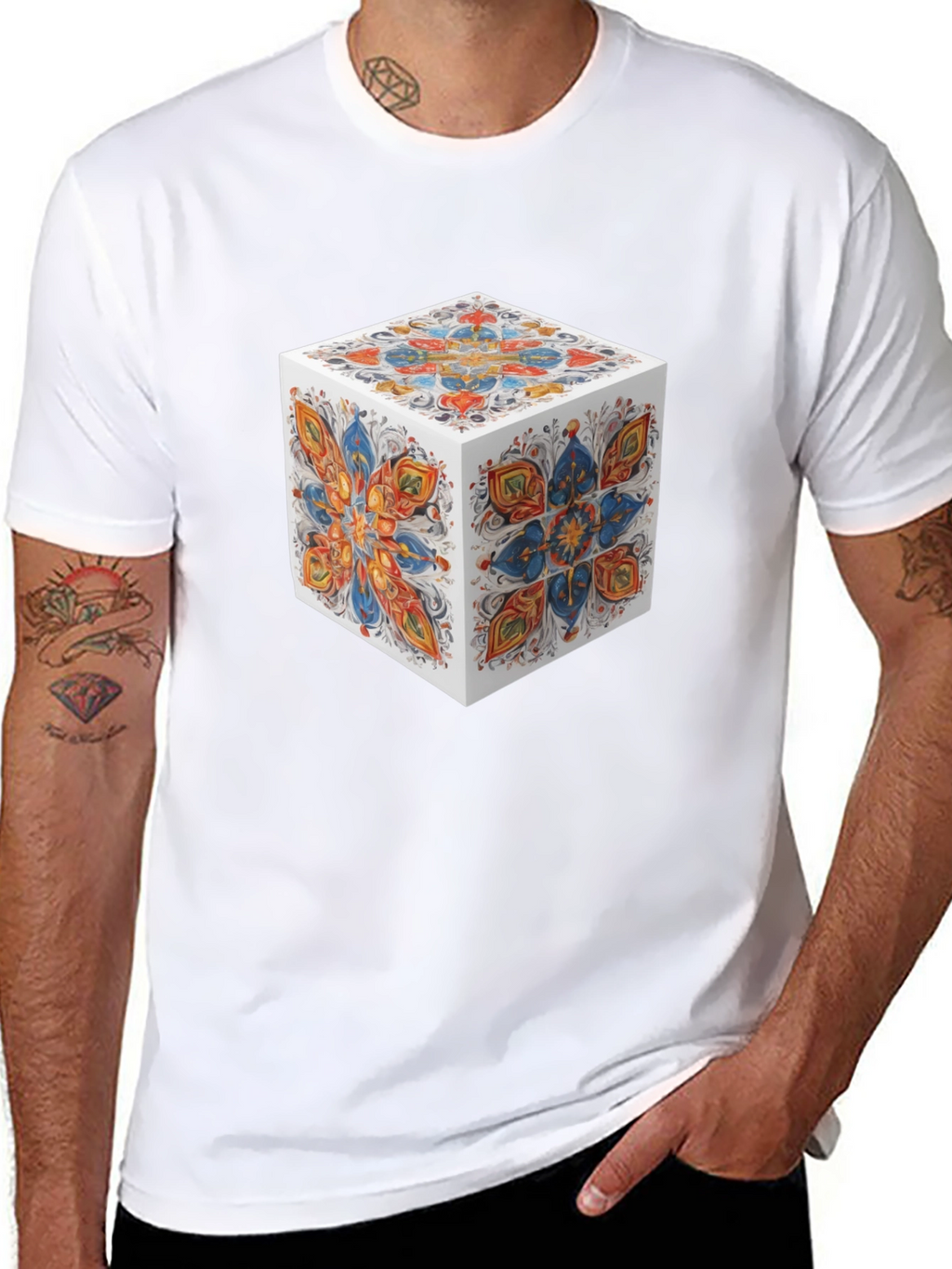 Abstract Cube Graphic T-Shirt - Modern Art Tee