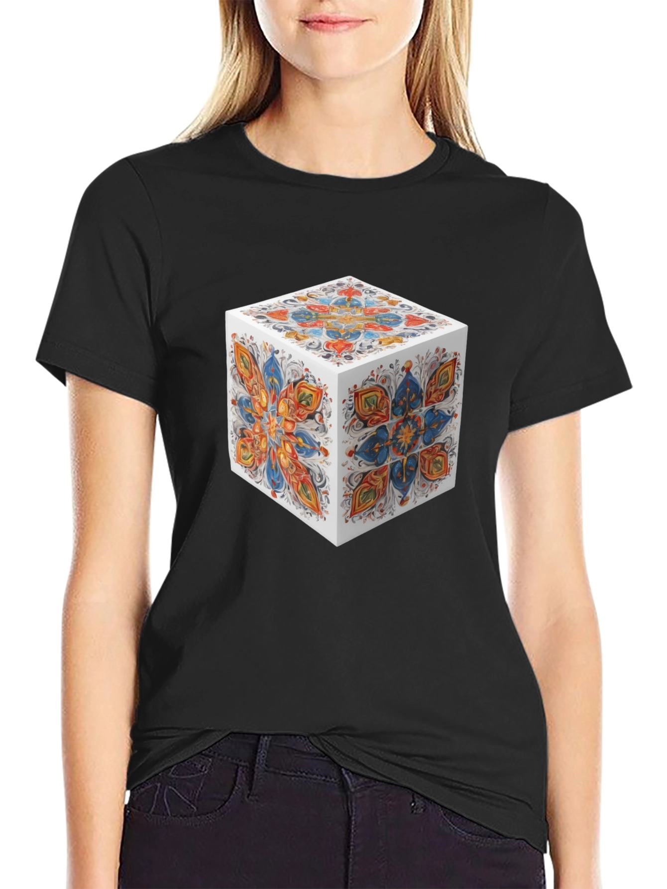 Abstract Cube Graphic T-Shirt - Modern Art Tee
