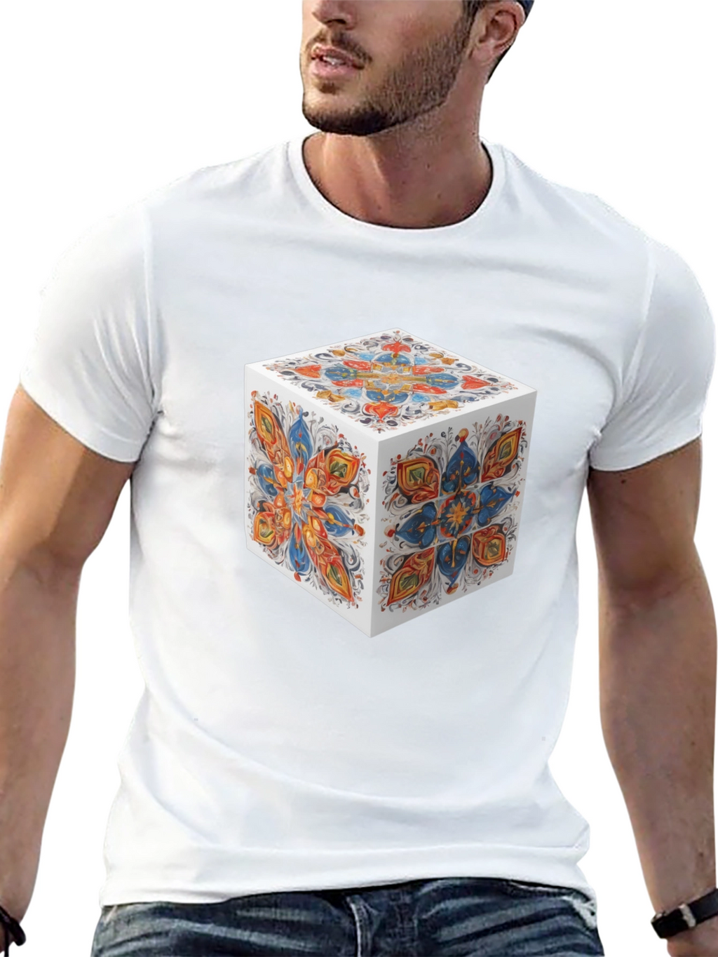 Abstract Cube Graphic T-Shirt - Modern Art Tee