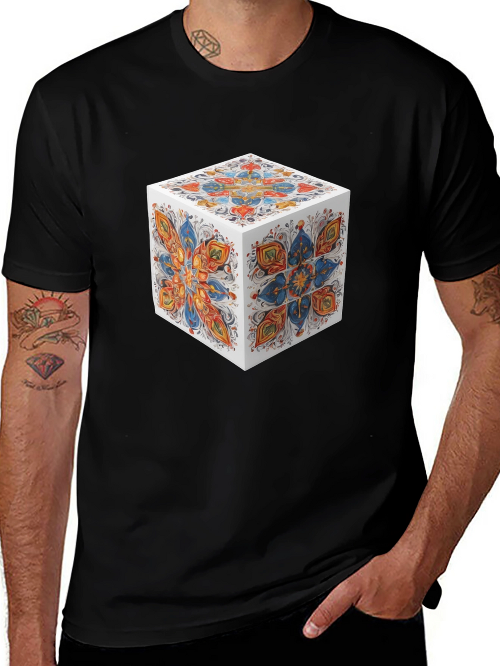 Abstract Cube Graphic T-Shirt - Modern Art Tee