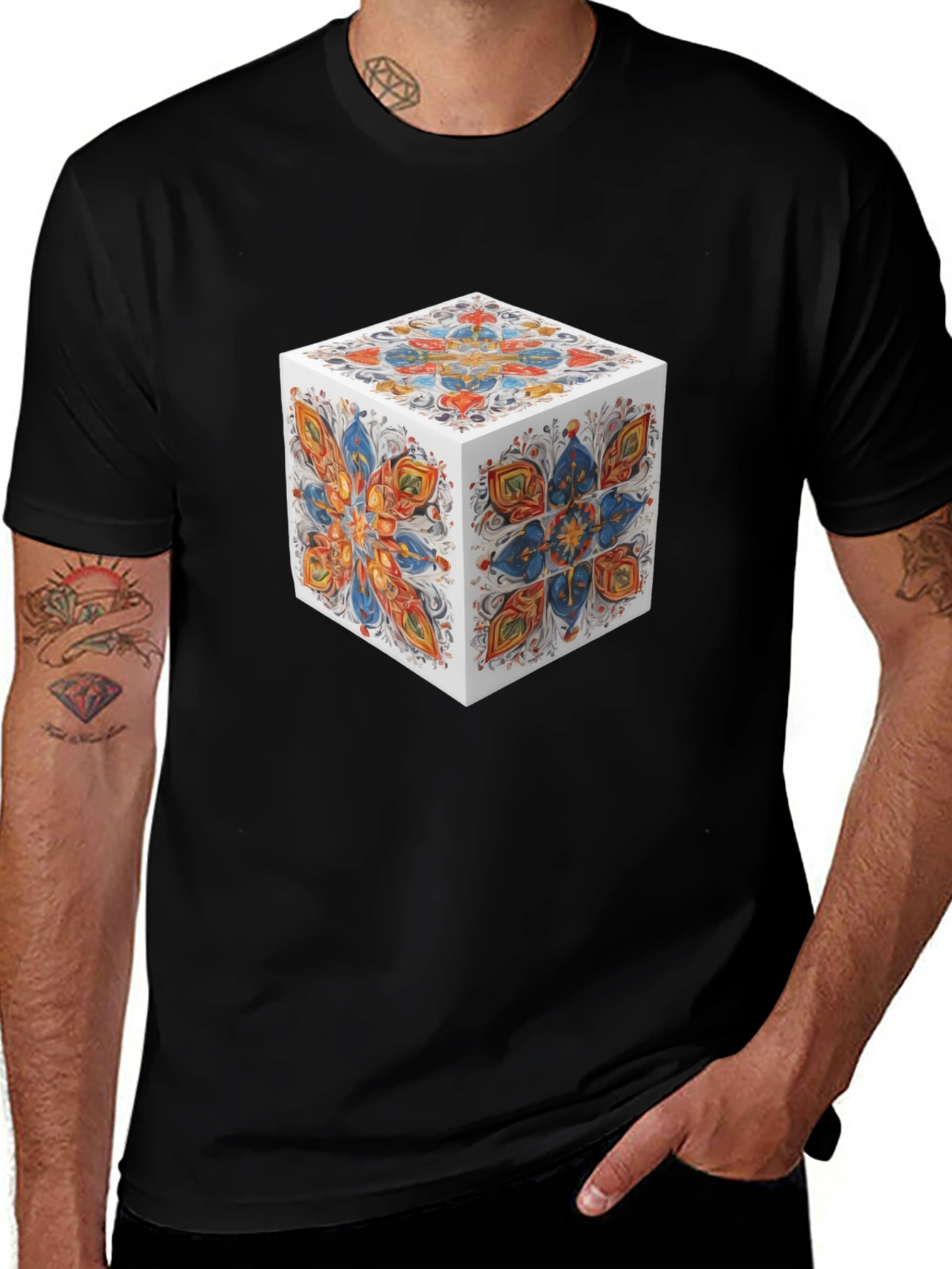 Abstract Cube Graphic T-Shirt - Modern Art Tee