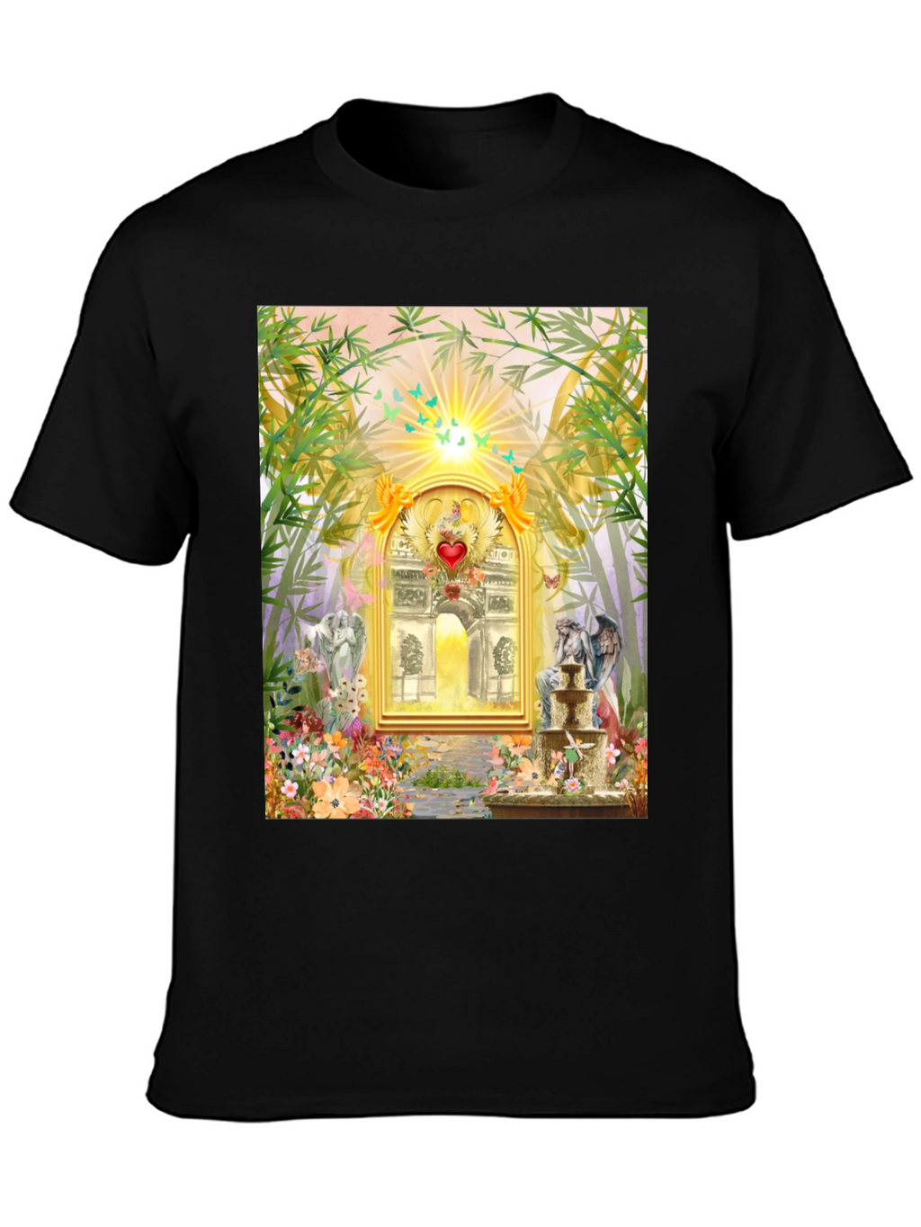 Romantic Archway Graphic Tee - Unique Artistic Design